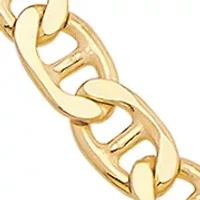 2.9 Millimeter Solid Flat Mariner Chain Bracelet in Gold Over Sterling Silver