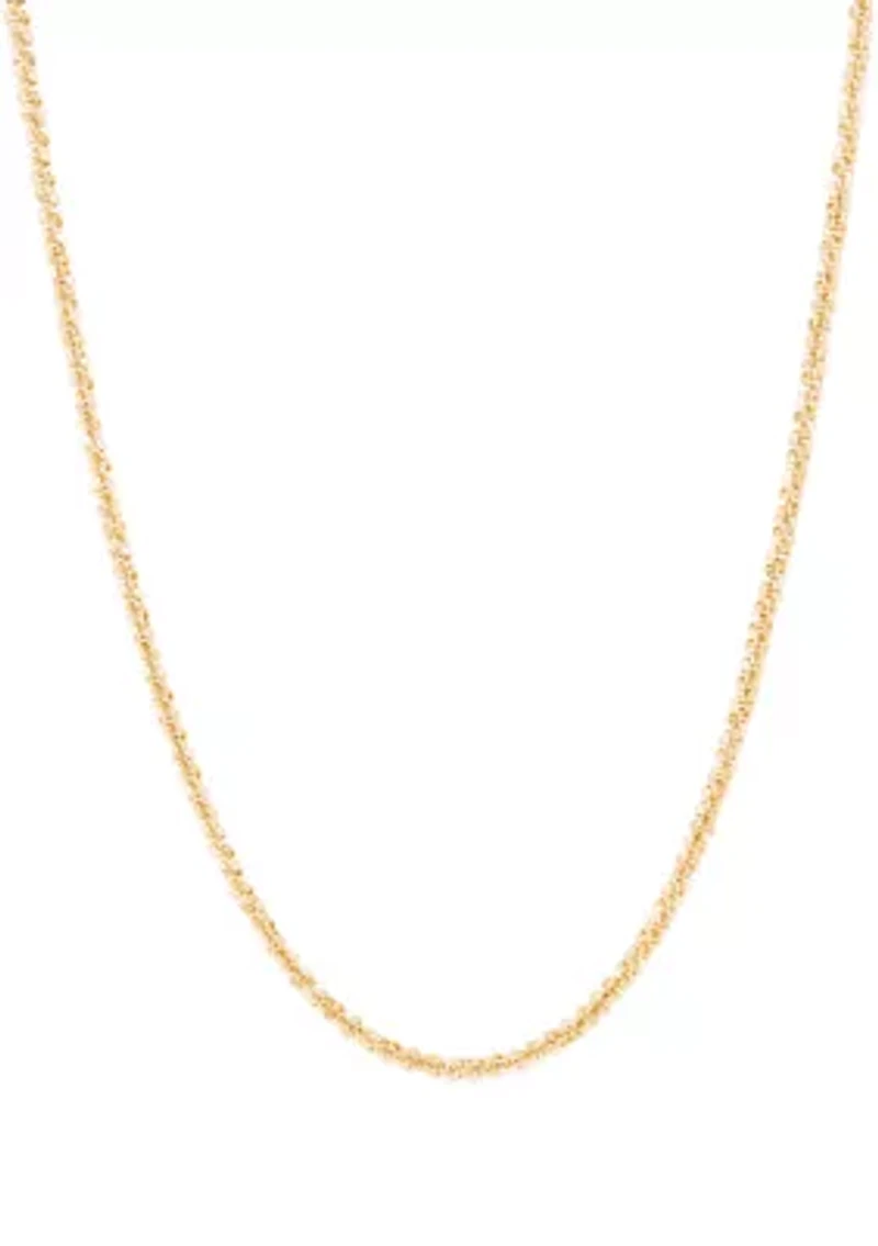Rock Chain Necklace in Gold Over Sterling Silver