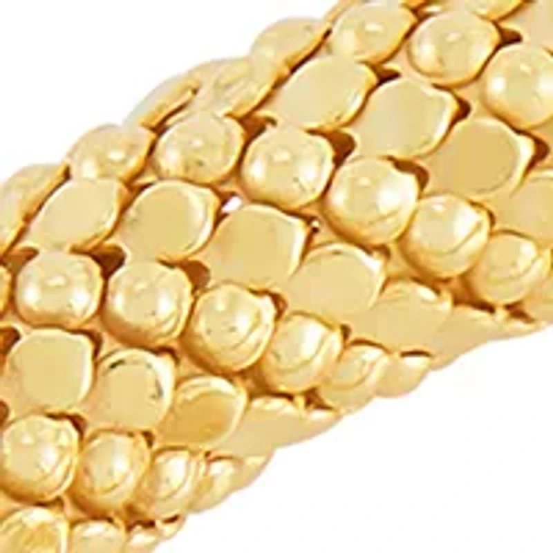 Hollow Round Bead Chain Bracelet in Gold Over Sterling Silver