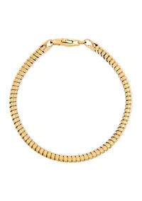 Heavy Hollow Tubogas Chain Bracelet in Gold Over Silver