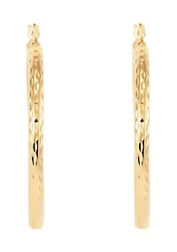 Round Tube Hoop Earrings in Gold Over Sterling Silver