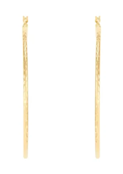 Round Tube Hoop Earrings in Gold Over Sterling Silver