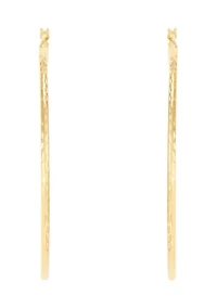 Round Tube Hoop Earrings in Gold Over Sterling Silver