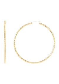 Round Tube Hoop Earrings in Gold Over Sterling Silver