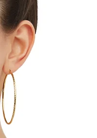 Round Tube Hoop Earrings in Gold Over Sterling Silver