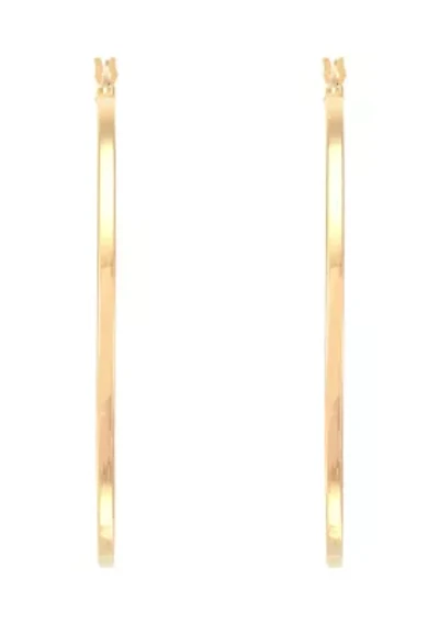 Square Tube Hoop Earrings in Gold Over Sterling Silver