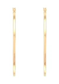 Square Tube Hoop Earrings in Gold Over Sterling Silver