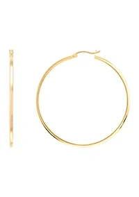Square Tube Hoop Earrings in Gold Over Sterling Silver