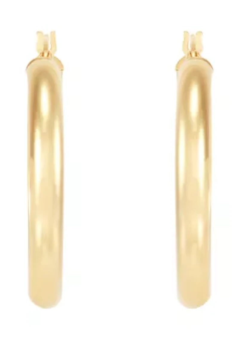 Half Round Tube Hoop Earrings in Sterling Silver