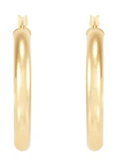 Half Round Tube Hoop Earrings in Sterling Silver