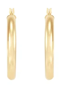 Half Round Tube Hoop Earrings in Sterling Silver