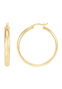 Half Round Tube Hoop Earrings in Sterling Silver