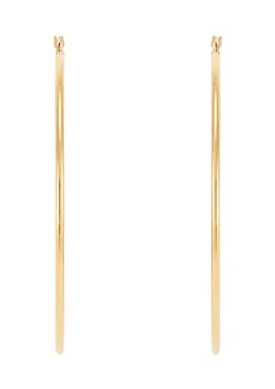 Round Tube Hoop Earrings in Gold Over Sterling Silver