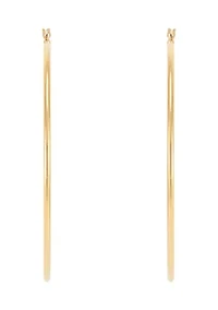 Round Tube Hoop Earrings in Gold Over Sterling Silver