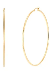 Round Tube Hoop Earrings in Gold Over Sterling Silver