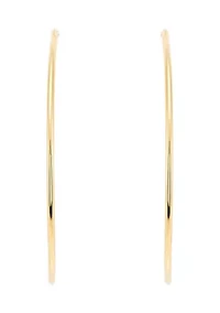 2x25MM Endless Round Tube Hoop Earrings in Sterling Silver