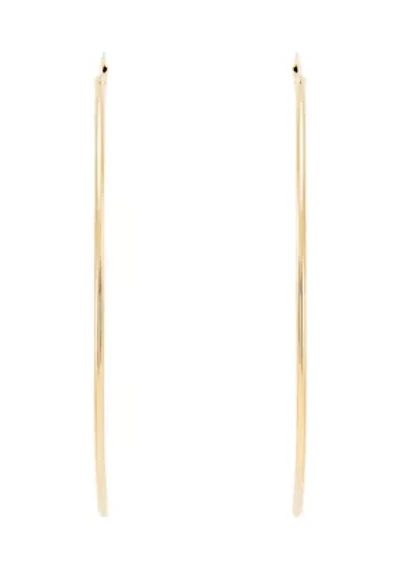 2x95MM Endless Round Tube Hoop Earrings in Sterling Silver
