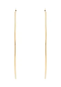 2x95MM Endless Round Tube Hoop Earrings in Sterling Silver