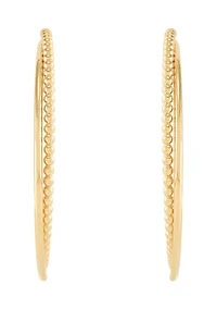 Double J Hoop Earrings in Sterling Silver