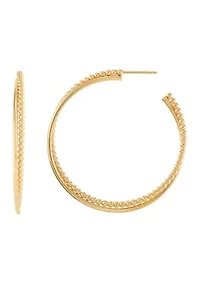 Double J Hoop Earrings in Sterling Silver