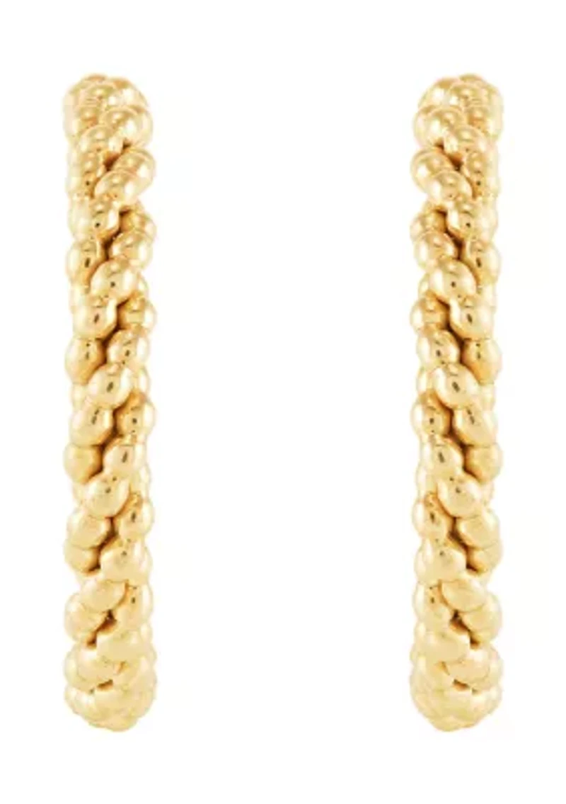 Twisrted J Hoop in Sterling Silver