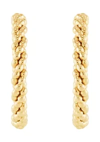 Twisrted J Hoop in Sterling Silver