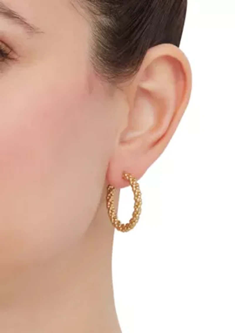 Twisrted J Hoop in Sterling Silver