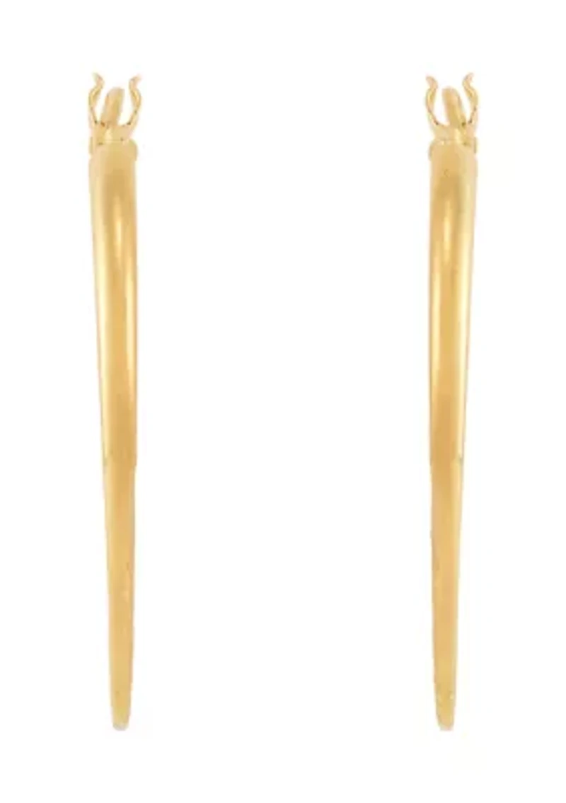 Flat Diamond Cut Hoop Earring in Gold Over Sterling Silver