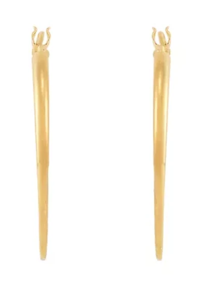 Flat Diamond Cut Hoop Earring in Gold Over Sterling Silver