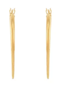 Flat Diamond Cut Hoop Earring in Gold Over Sterling Silver