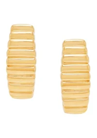 Ribbed 3/4 Hoop Earrings