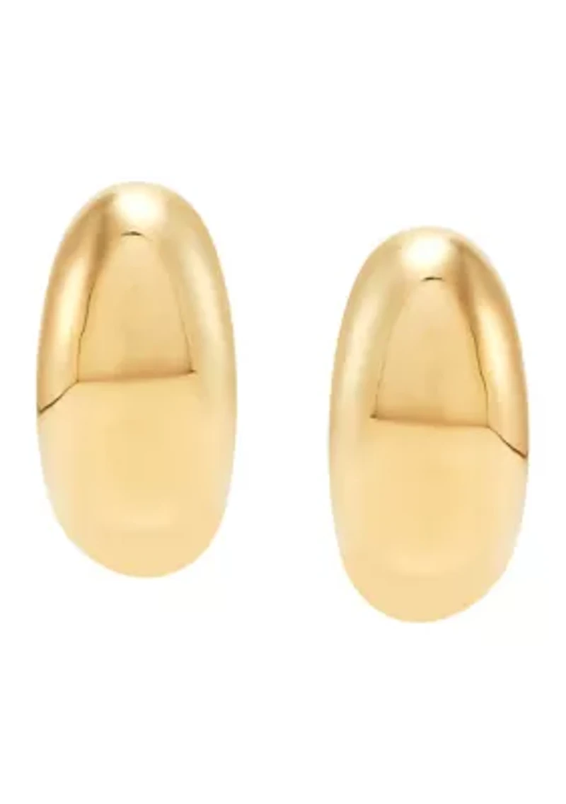 3/4 Hoop Earrings in Gold Over Sterling Silver