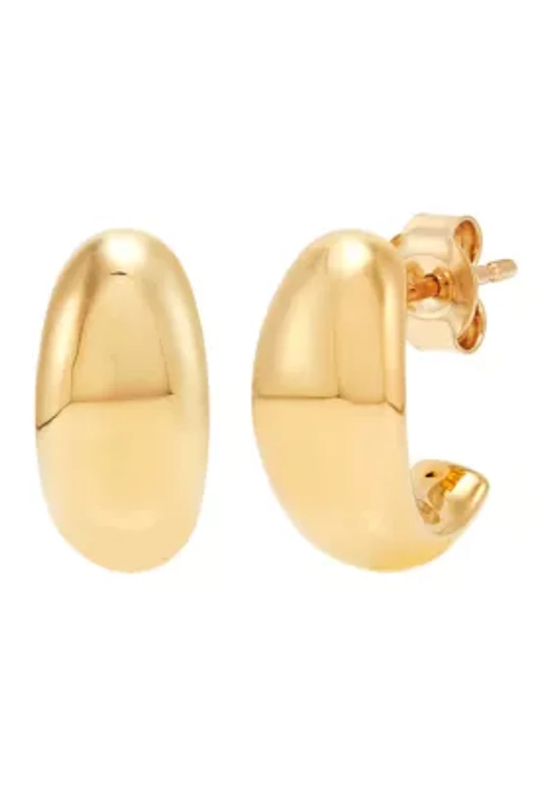 3/4 Hoop Earrings in Gold Over Sterling Silver