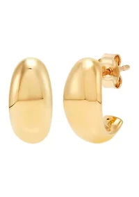 3/4 Hoop Earrings in Gold Over Sterling Silver