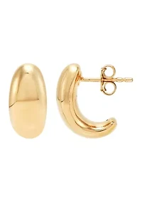 3/4 Hoop Earrings in Gold Over Sterling Silver