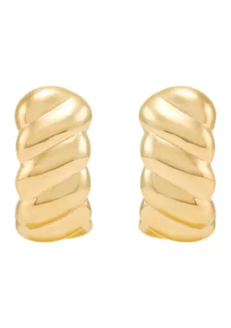 Shrimp 3/4 Hoop Earrings in Gold Over Silver