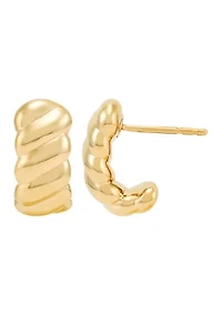 Shrimp 3/4 Hoop Earrings in Gold Over Silver