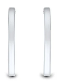Two-Tone Rhodium Hoop Earrings in Sterling Silver