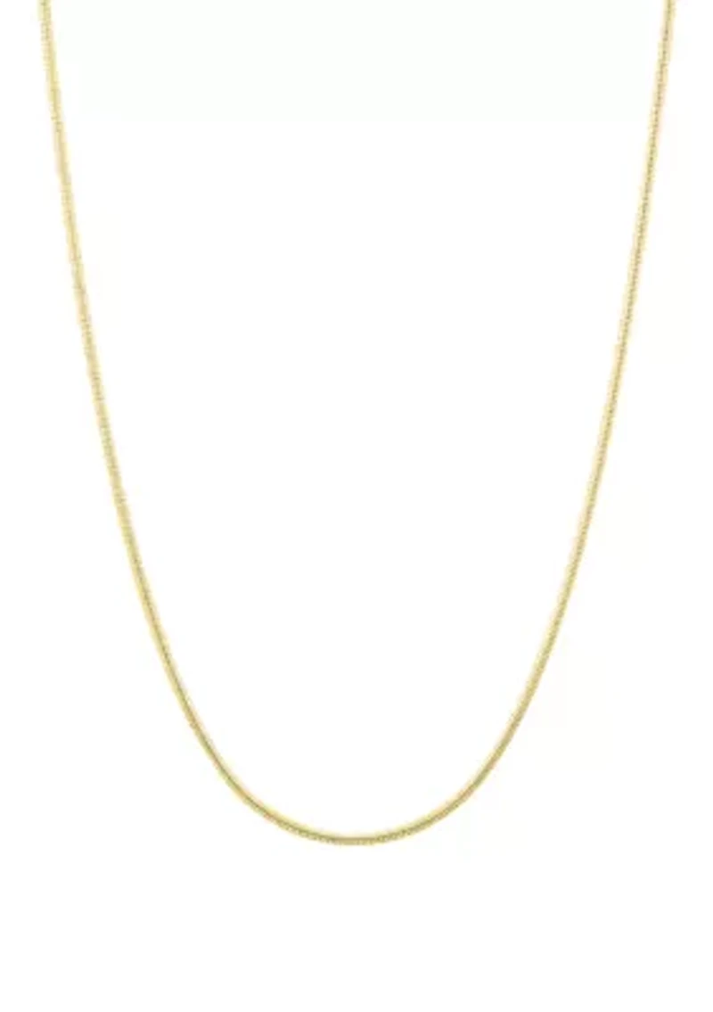 1 Millimeter Round Snake Chain Necklace in Gold Over Sterling Silver