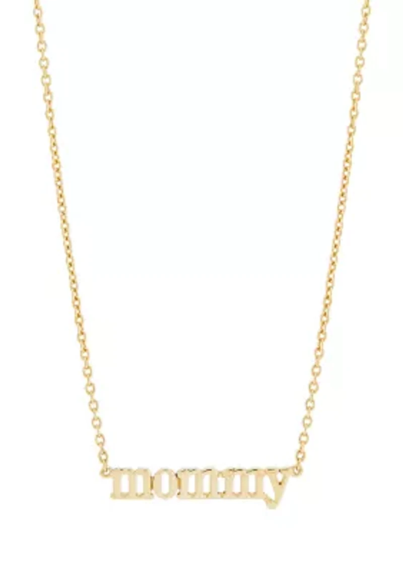Mommy Necklace in Gold Over Sterling Silver
