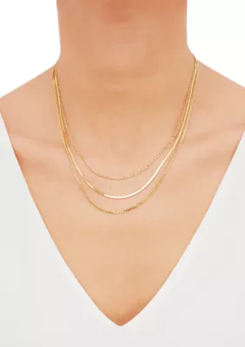 3 Layered Necklace in Sterling Silver