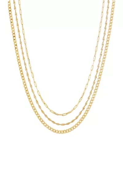 Triple Layered Necklace in Sterling Silver