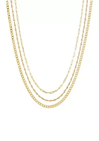 Triple Layered Necklace in Sterling Silver