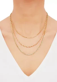 Triple Layered Necklace in Sterling Silver