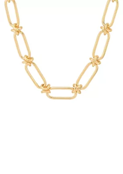 Paperclip Necklace in Gold Over Silver