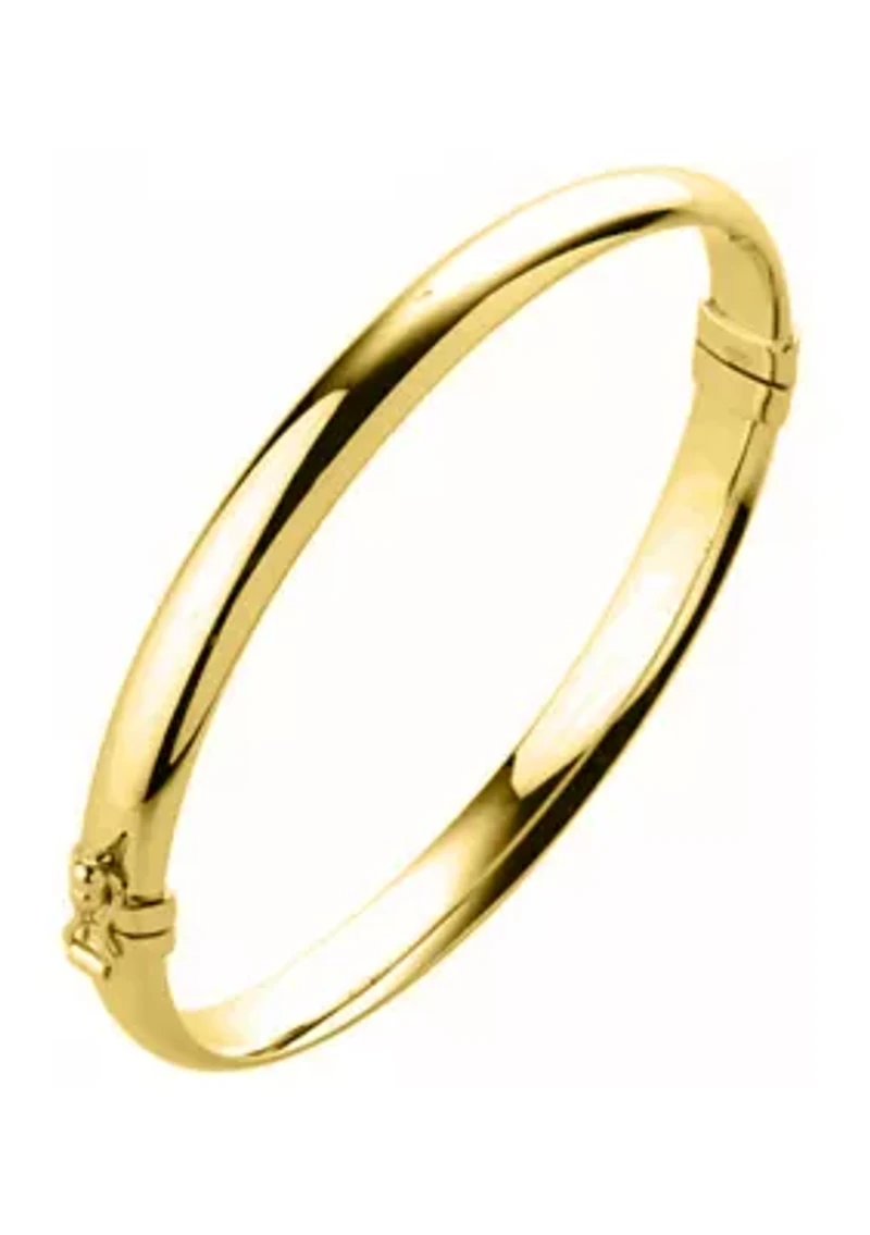 7 Millimeter Tube Hinge Bangle Bracelet in Gold Over Sterling Silver