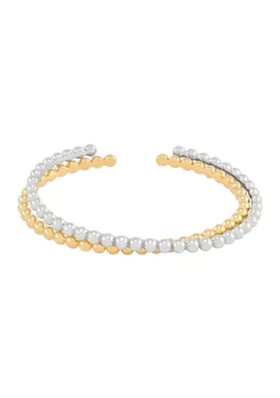 2 Row Beads Design Cuff Bangle Bracelet 