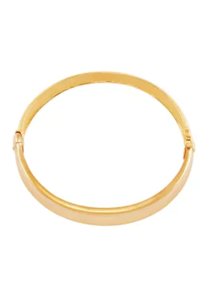 Double Rows Bangle Bracelet in Two Tone Metal