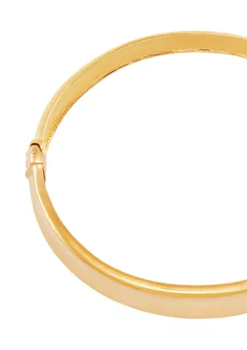 Double Rows Bangle Bracelet in Two Tone Metal