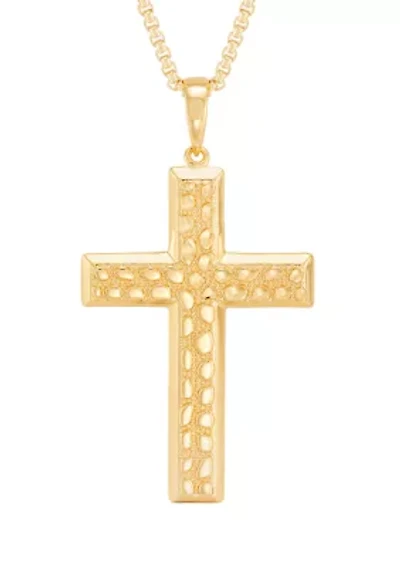 Men's Huggest Large Cross Pendant with 22" Box Chain